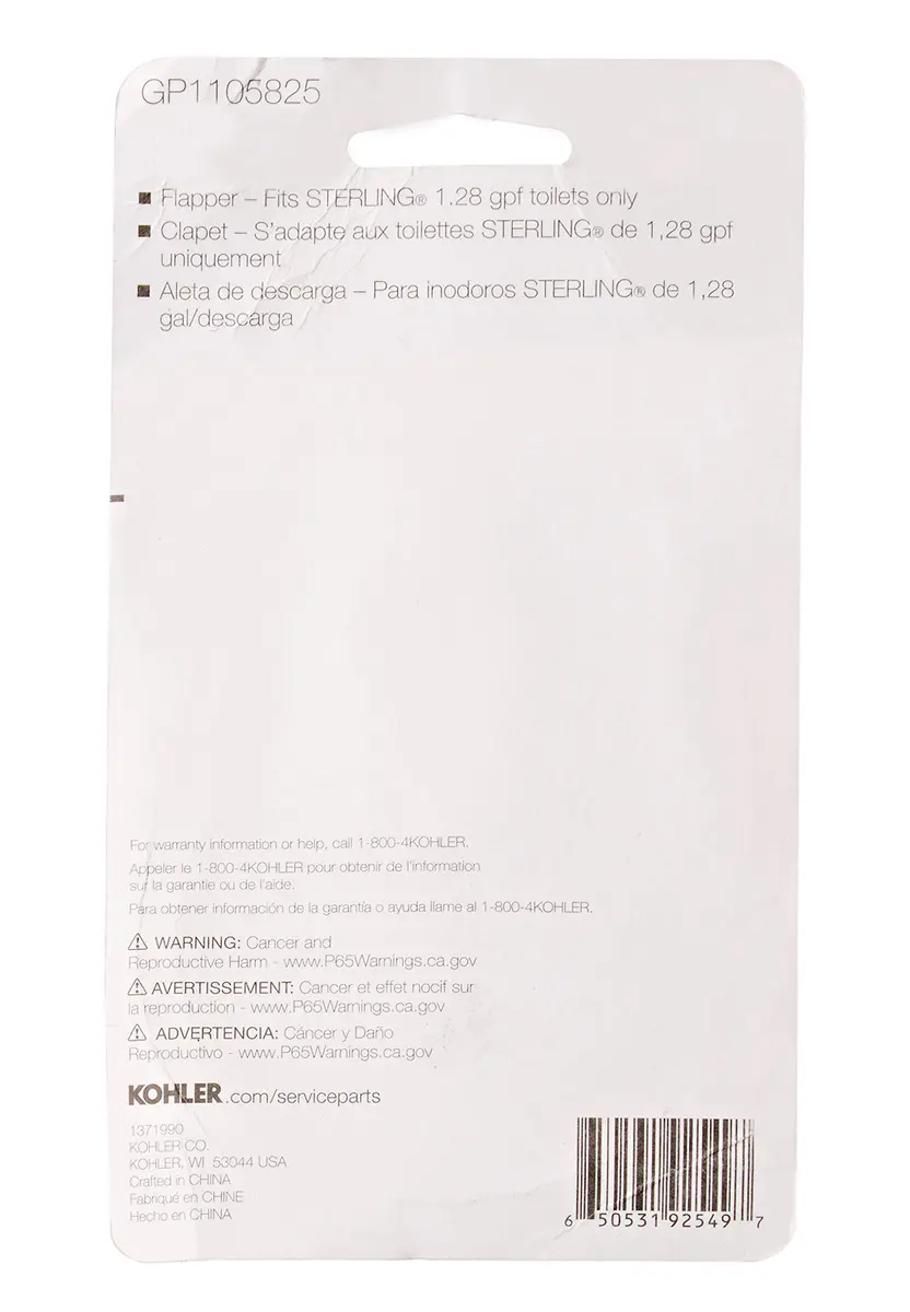 Kohler GP1105825 Flapper with Float Kit for Sterling Toilets | 1.28 GPF Replacement - view 5