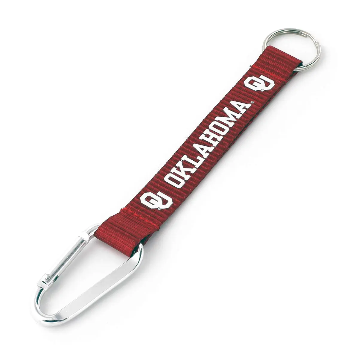 aminco NCAA Oklahoma Sooners Carabiner Lanyard Keychain | 8-inch Team-Colored Key Organizer - main product image