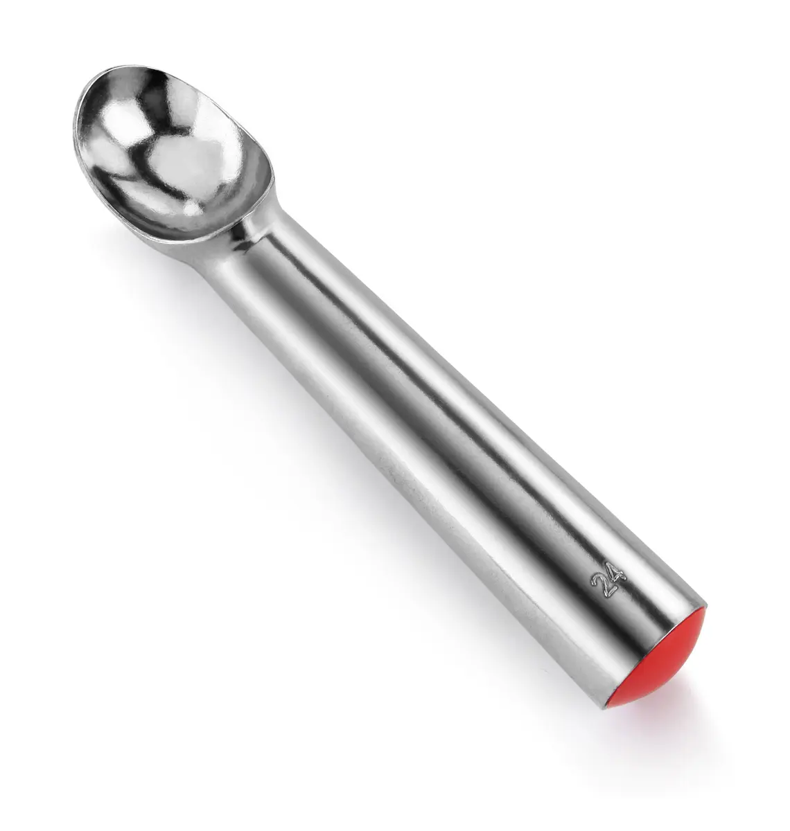 New Star Foodservice Ice Cream Scoop Size 24 | 1.5 oz Portion, Aluminum, Red Handle - main product image