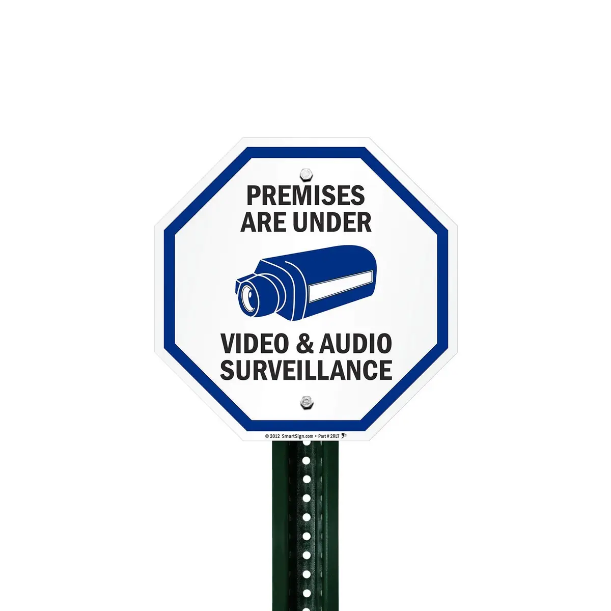 SmartSign Premises Are Under Video & Audio Surveillance Sign 12" x 12" Aluminum Sign - view 3