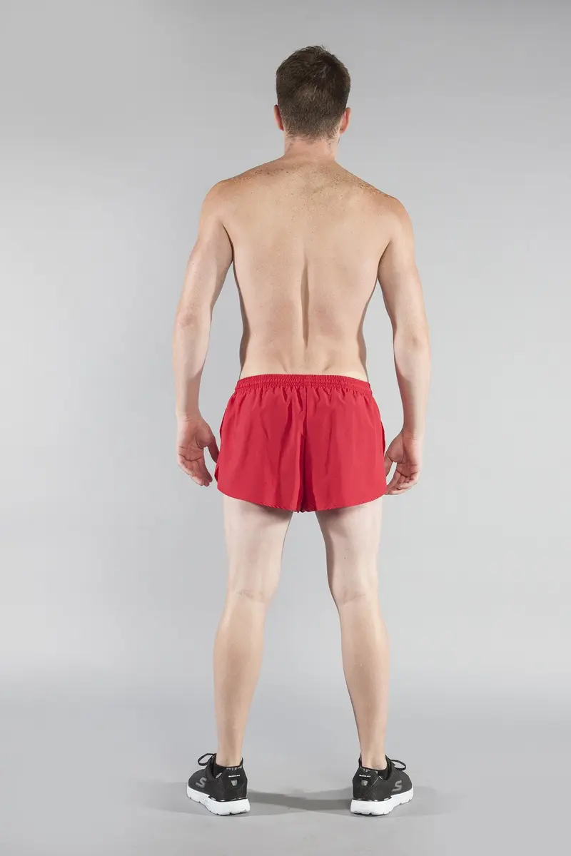 B.O.A Men's 1" Elite Split Leg Running Short (Red, Large) | Lightweight Moisture Wicking Active Shorts - view 6