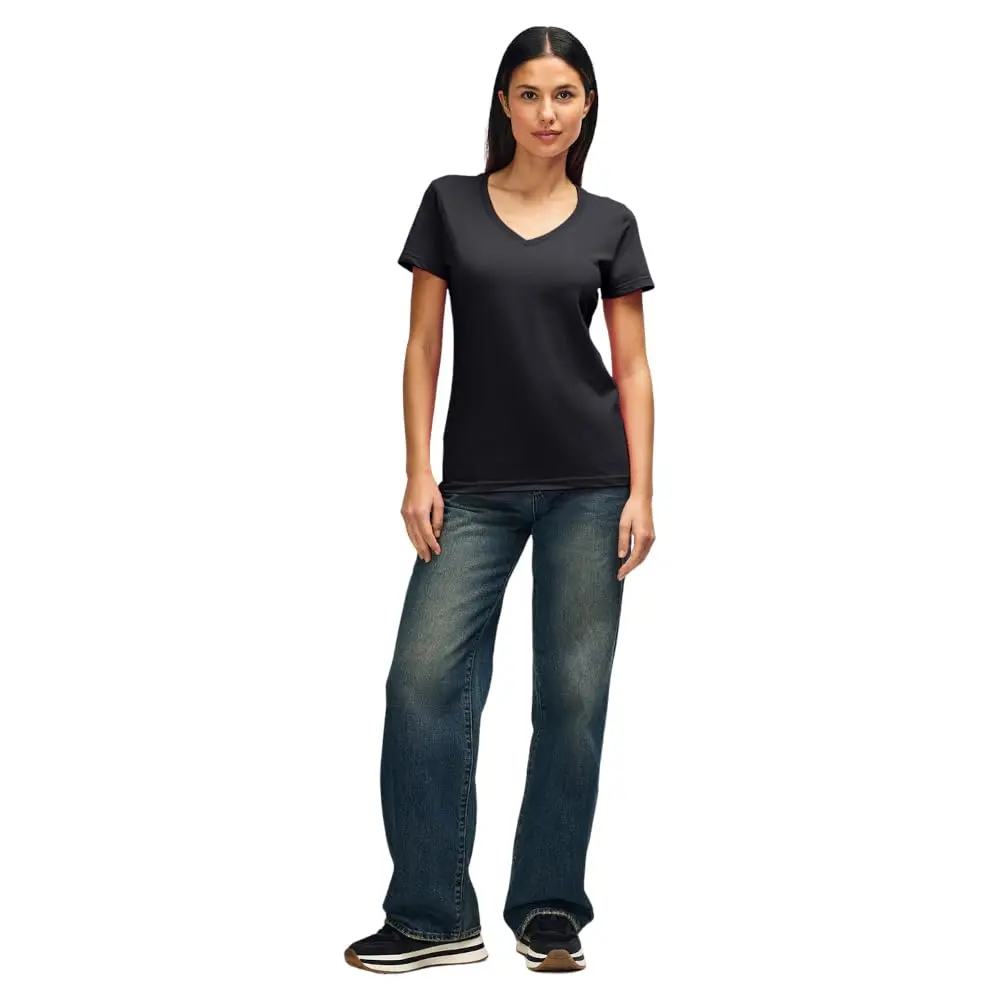 Gildan Ladies' Fitted V-Neck T-Shirt 100% Cotton | Soft, Preshrunk, Stylish Fit (70-120 chars) - view 4