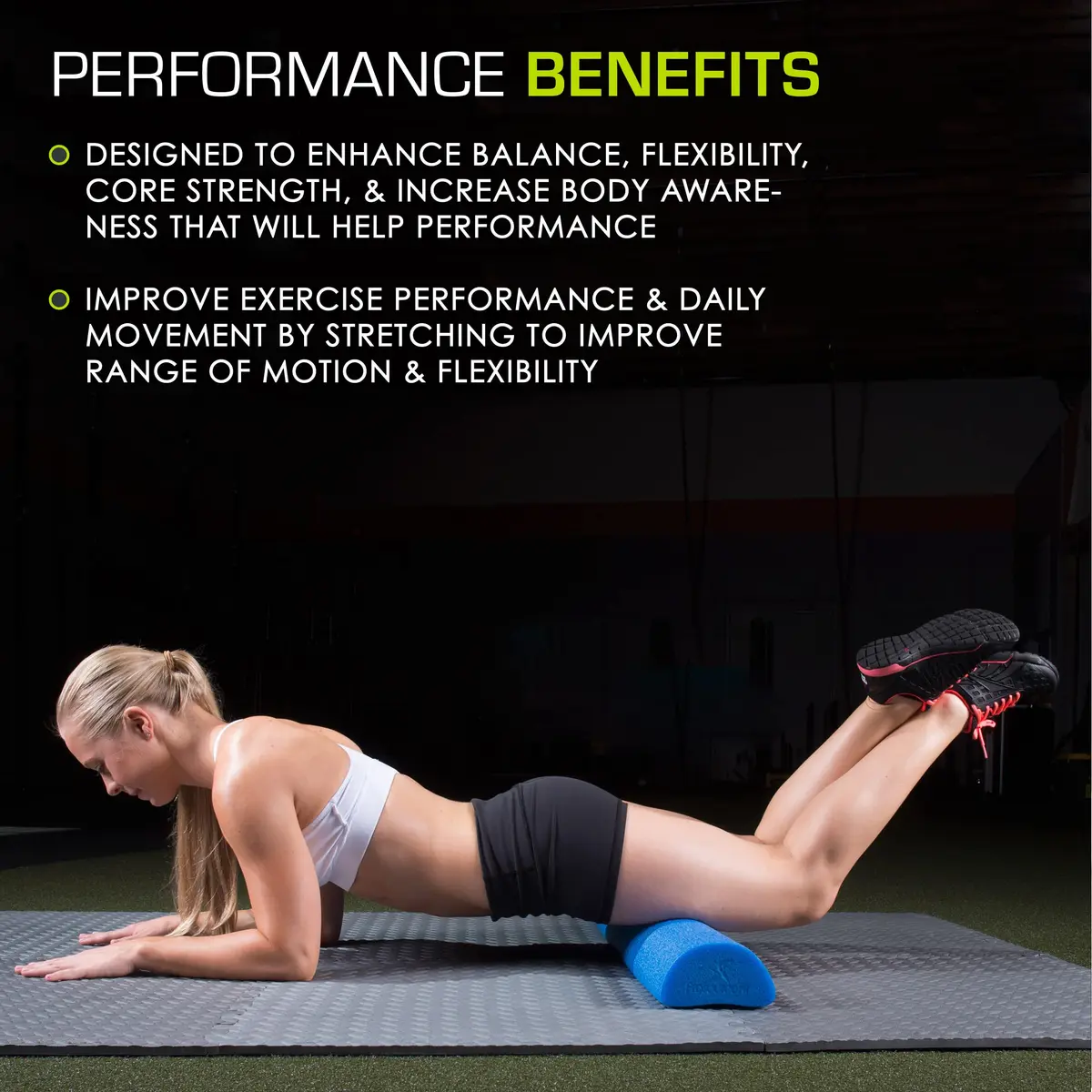 ProSourceFit Blue High Density Foam Roller 91cm (36") x 7.6cm (3") | Extra Firm Muscle Recovery & Core Training - view 5