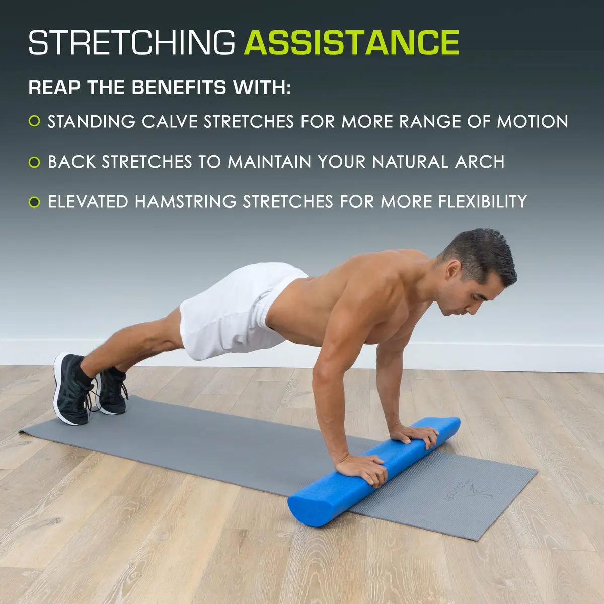 ProSourceFit Blue High Density Foam Roller 91cm (36") x 7.6cm (3") | Extra Firm Muscle Recovery & Core Training - view 6