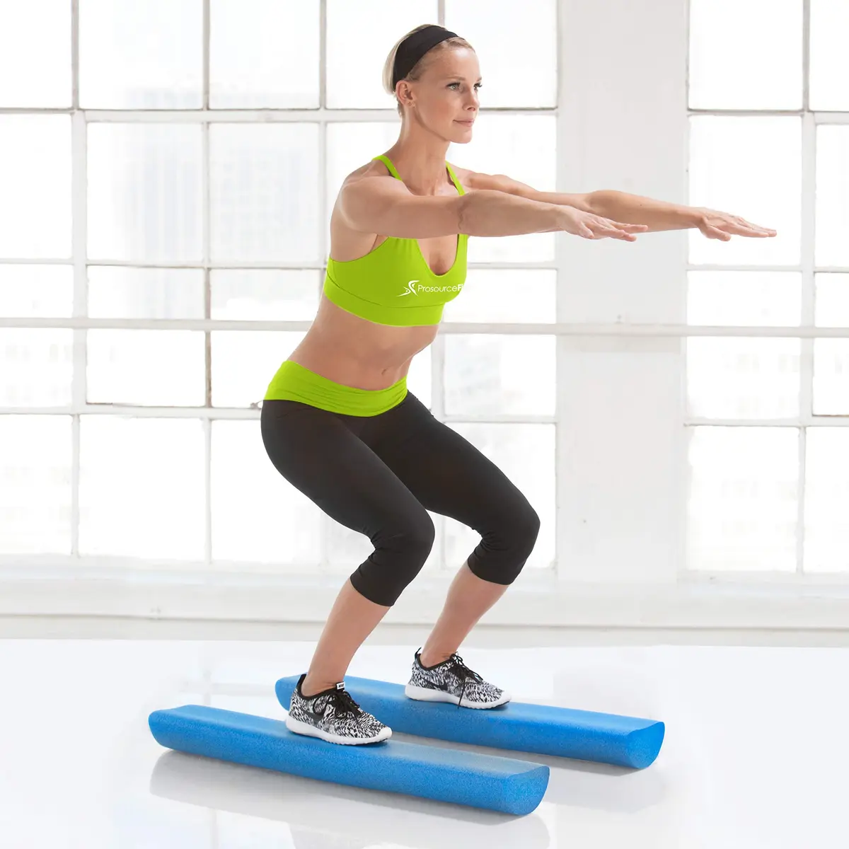 ProSourceFit Blue High Density Foam Roller 91cm (36") x 7.6cm (3") | Extra Firm Muscle Recovery & Core Training - view 2