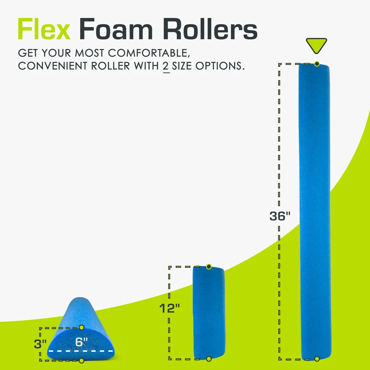 ProSourceFit Blue High Density Foam Roller 91cm (36") x 7.6cm (3") | Extra Firm Muscle Recovery & Core Training - view 3