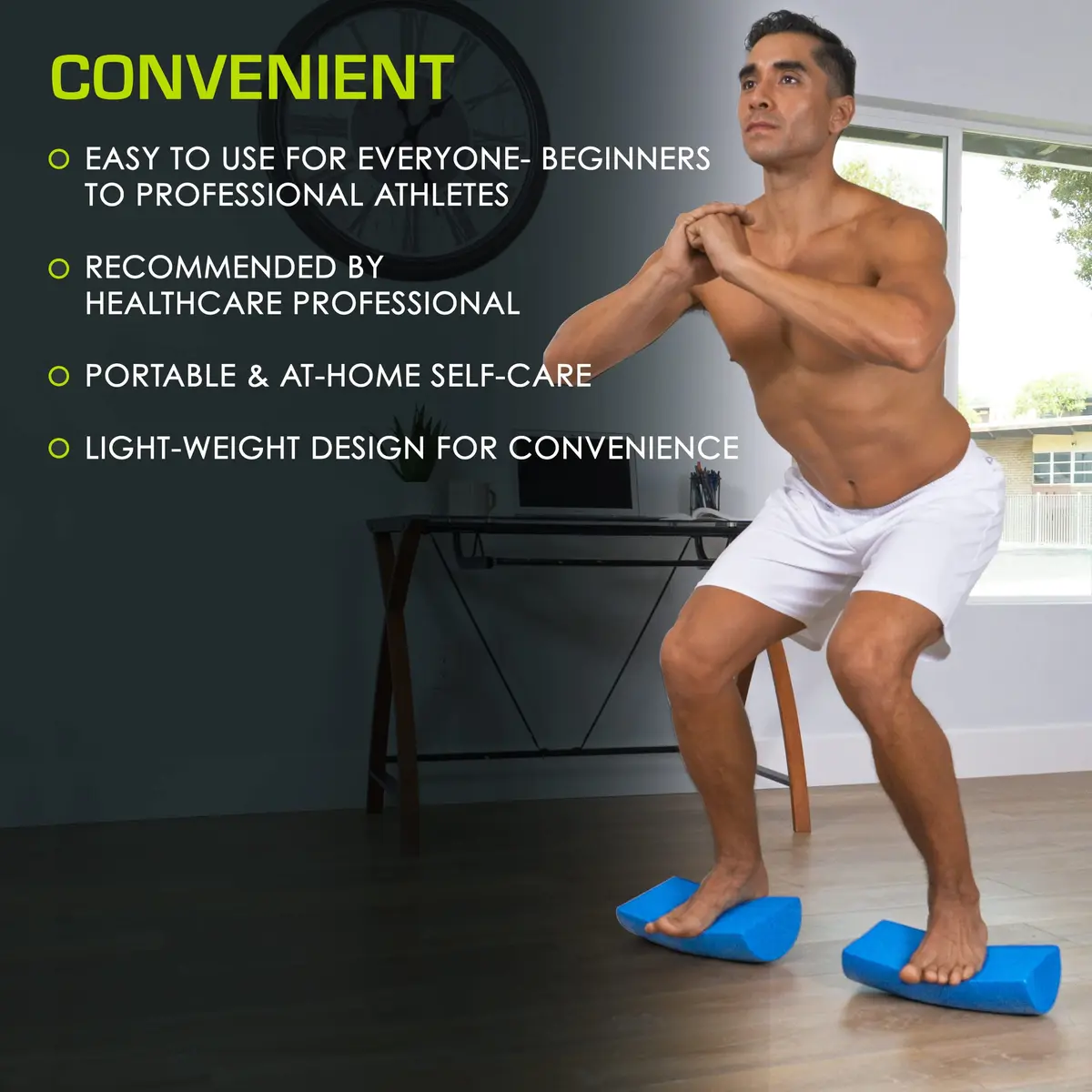 ProsourceFit Flex Foam Roller Muscle Massage & Balance Trainer 30cm (12") x 7.6cm (3") Blue | Core Strength & Stability - view 6