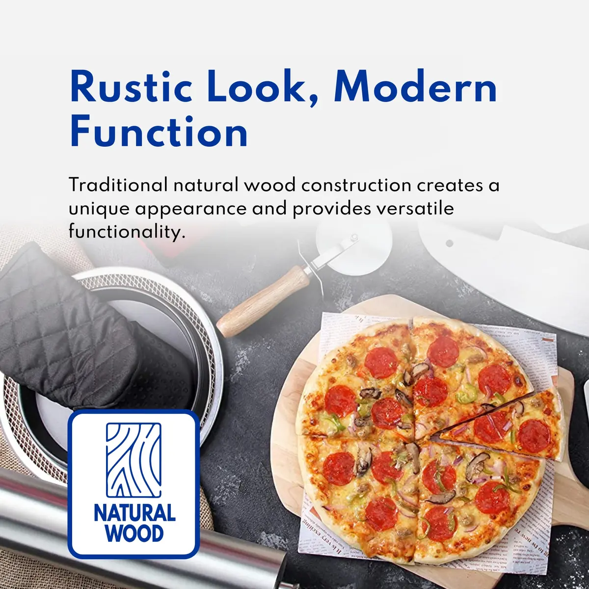 New Star Foodservice Wooden Pizza Peel 14" x 14" | Durable Basswood, 36" Handle - view 5