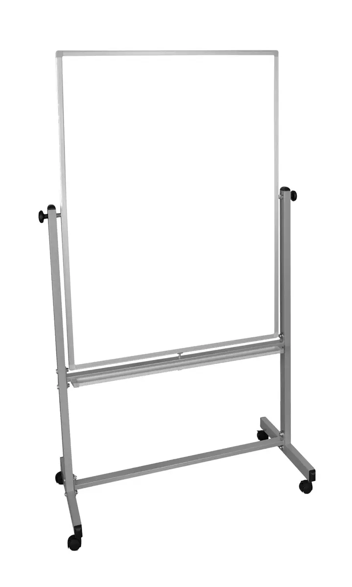 Luxor MB3648WW Mobile Whiteboard 36" x 48" Double Sided Magnetic Dry Erase Board with Stand, Aluminum Frame, Rolling Whiteboard, White - main product image