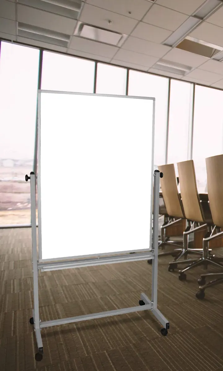 Luxor MB3648WW Mobile Whiteboard 36" x 48" Double Sided Magnetic Dry Erase Board with Stand, Aluminum Frame, Rolling Whiteboard, White - view 2