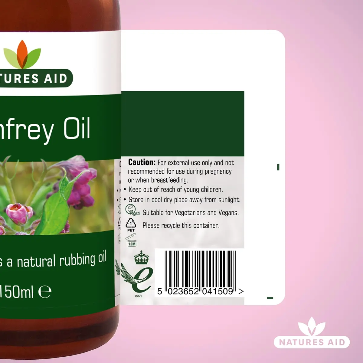 Natures Aid Comfrey Oil - 150ml | Natural Skin & Muscle Rubbing Oil, Vegan, Made in UK, Suitable for Sensitive & Dry Skin - view 6