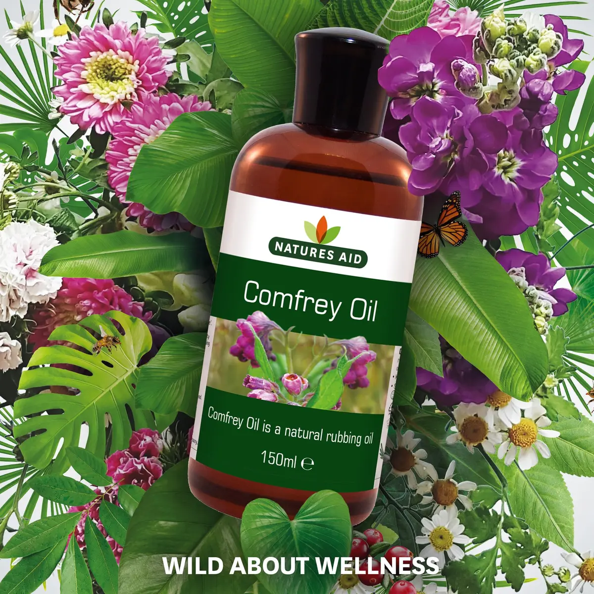 Natures Aid Comfrey Oil - 150ml | Natural Skin & Muscle Rubbing Oil, Vegan, Made in UK, Suitable for Sensitive & Dry Skin - view 7