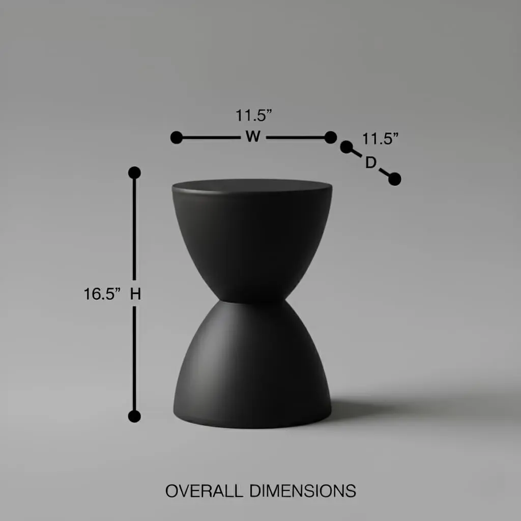Euro Style Sallie Indoor/Outdoor Stool or End Table | Modern Hourglass Accent Style | UV- Protected Plastic 11.5in Diameter - view 2