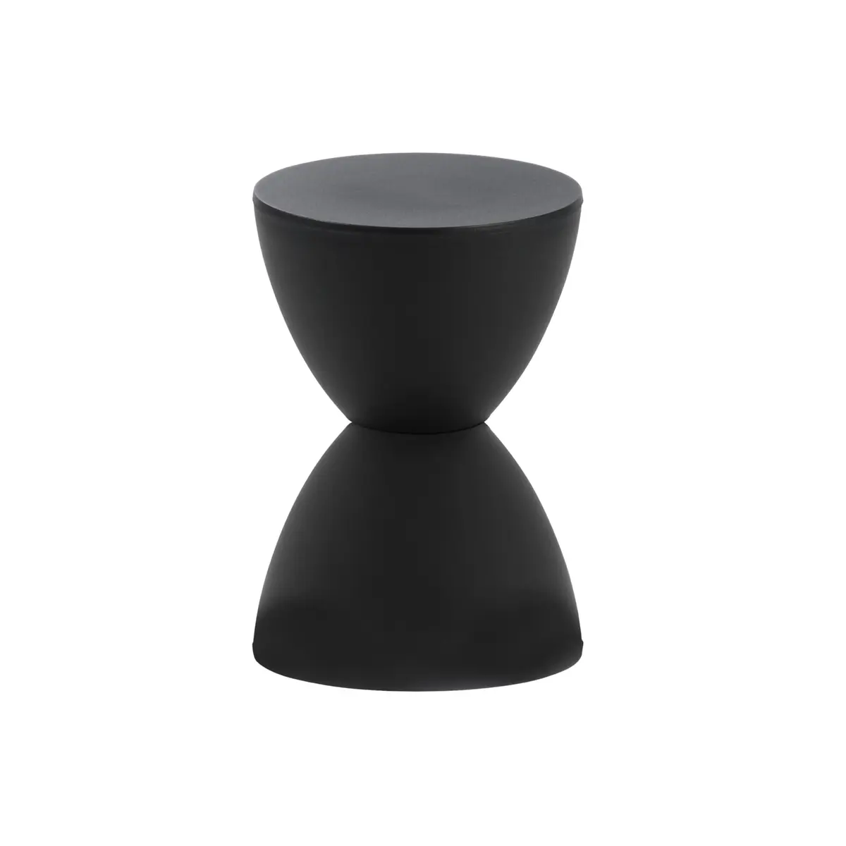 Euro Style Sallie Indoor/Outdoor Stool or End Table | Modern Hourglass Accent Style | UV- Protected Plastic 11.5in Diameter - view 3