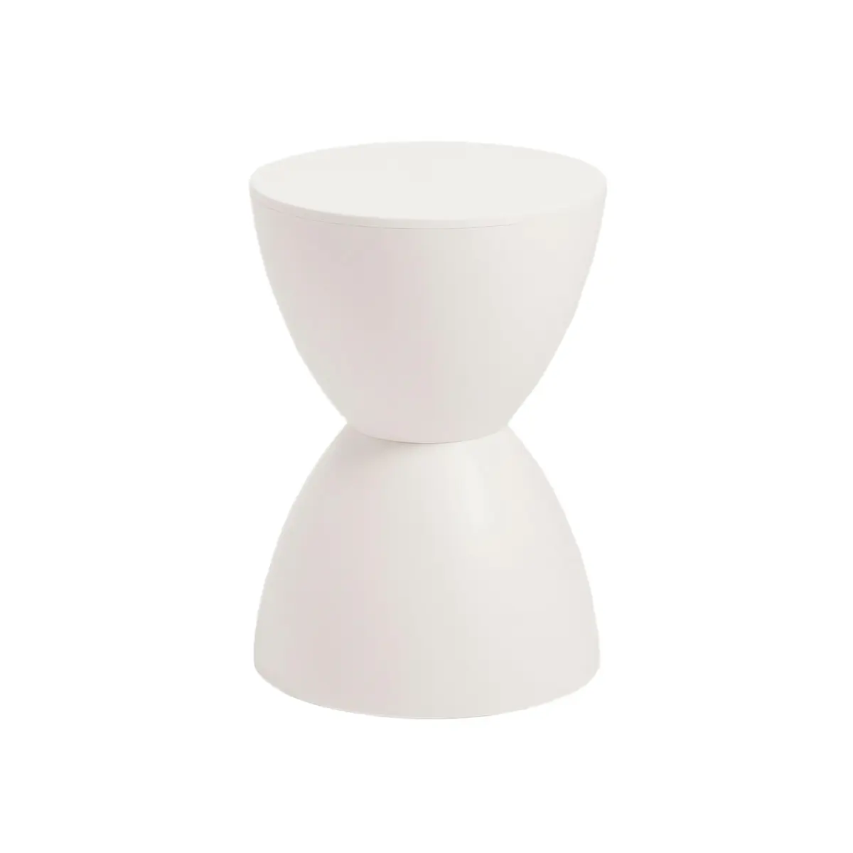 Euro Style Sallie Indoor/Outdoor Stool or End Table | Modern Hourglass Accent | UV-Protected Plastic White - main product image