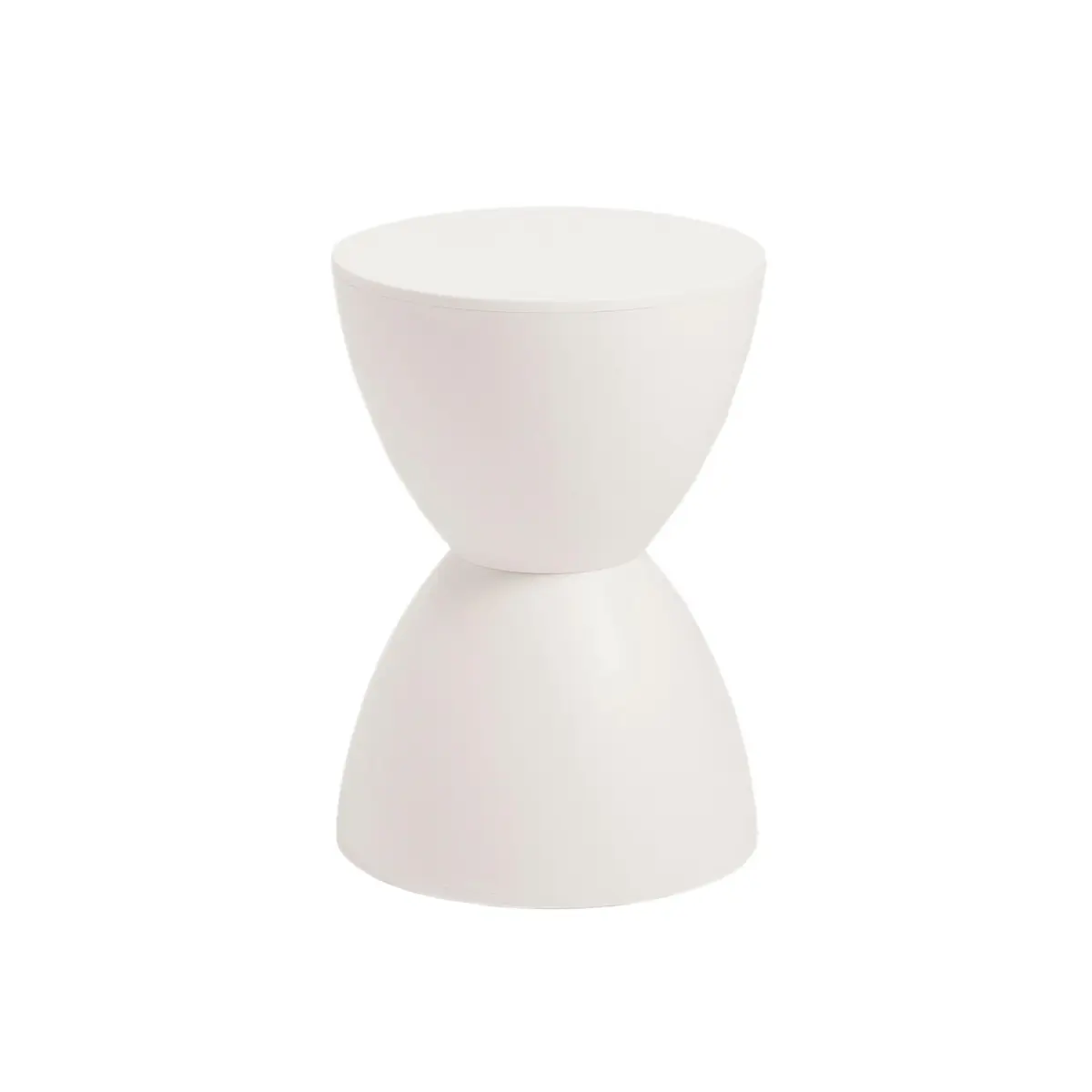 Euro Style Sallie Indoor/Outdoor Stool or End Table | Modern Hourglass Accent | UV-Protected Plastic White - view 3
