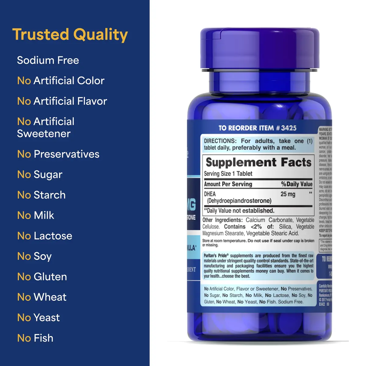 Puritan's Pride Youth Guard™ DHEA 25mg | Supports Healthy Aging & Hormone Balance - view 6