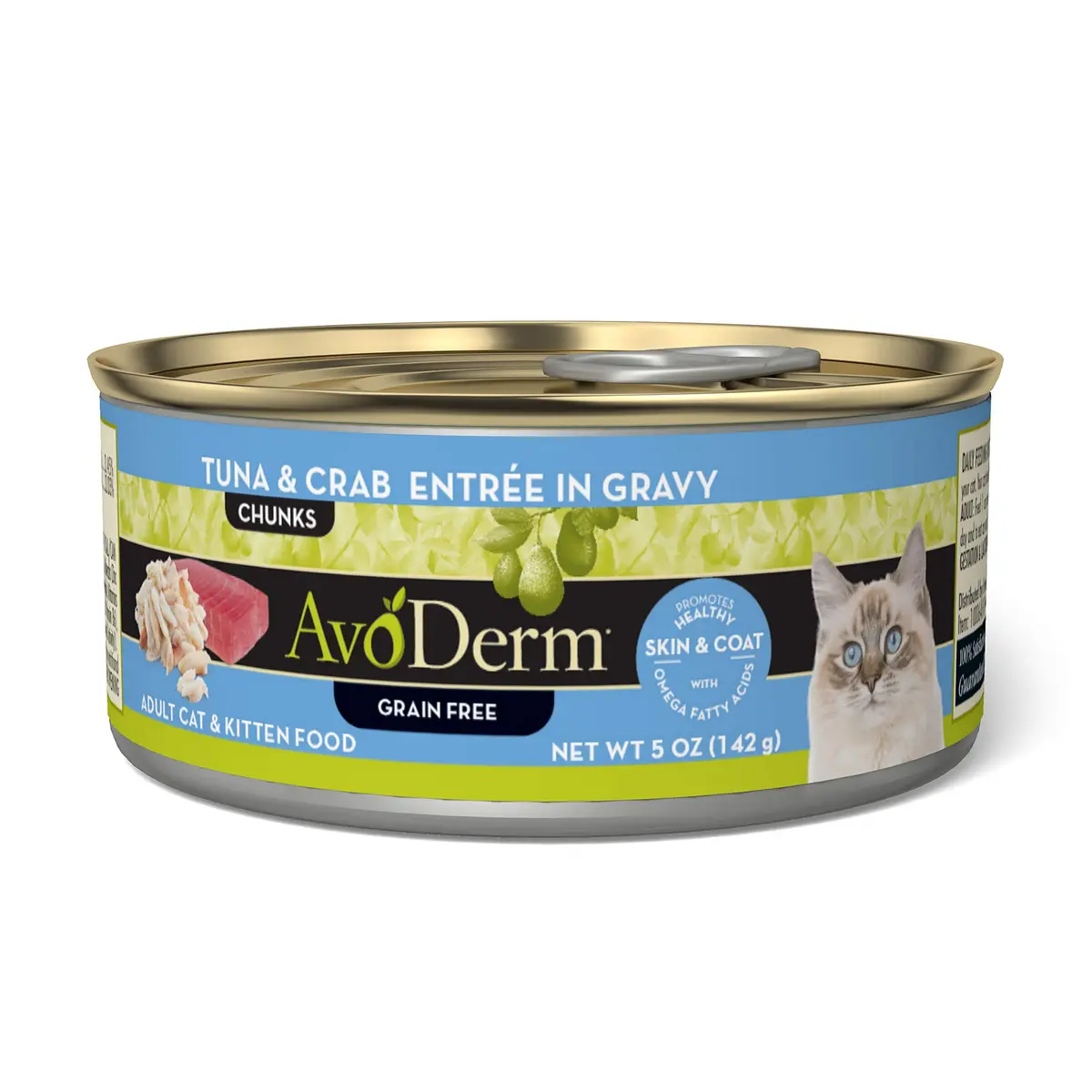 AvoDerm Natural Tuna & Crab Entrée in Gravy - Grain Free Wet Canned Cat Food 5 oz - main product image