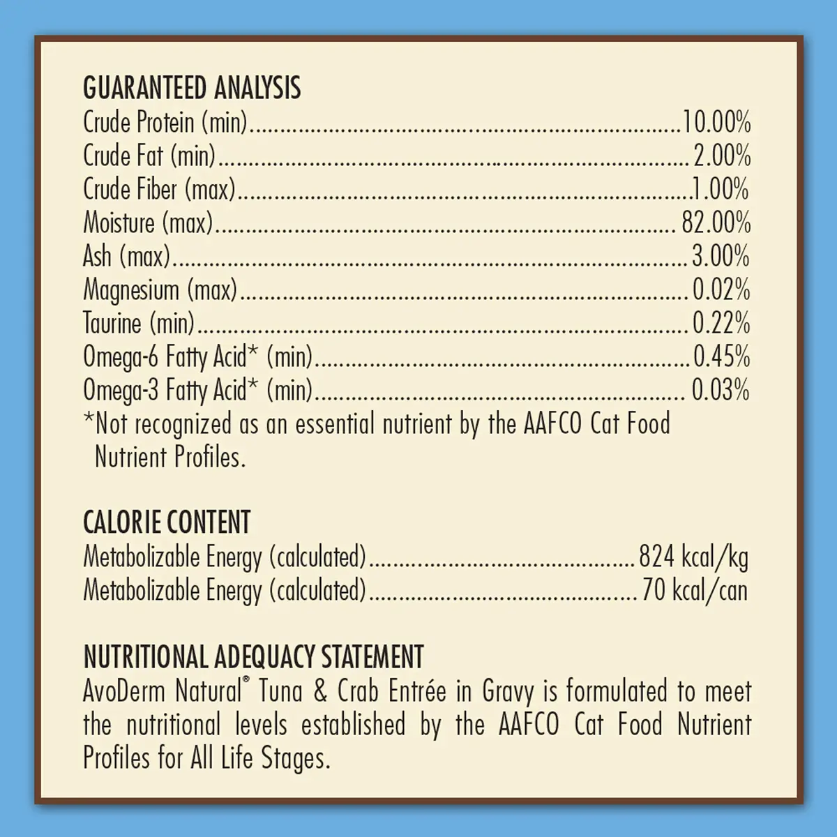 AvoDerm Natural Tuna & Crab Entrée in Gravy - Grain Free Wet Canned Cat Food 5 oz - view 7