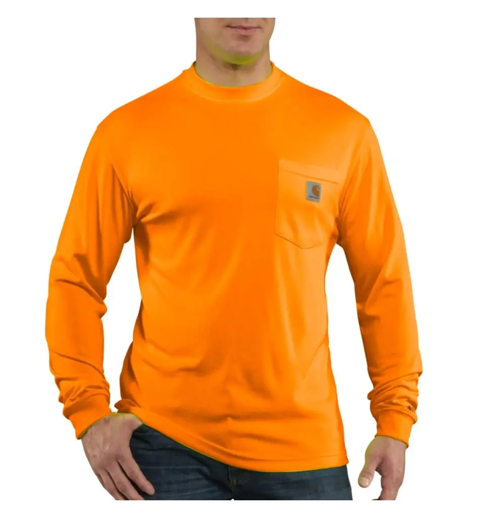 Carhartt Men's Force Relaxed Color Enhanced LS T-Shirt, Brite Orange, X-Large | Moisture-Wicking, Stain-Resistant Work Tee - main product image