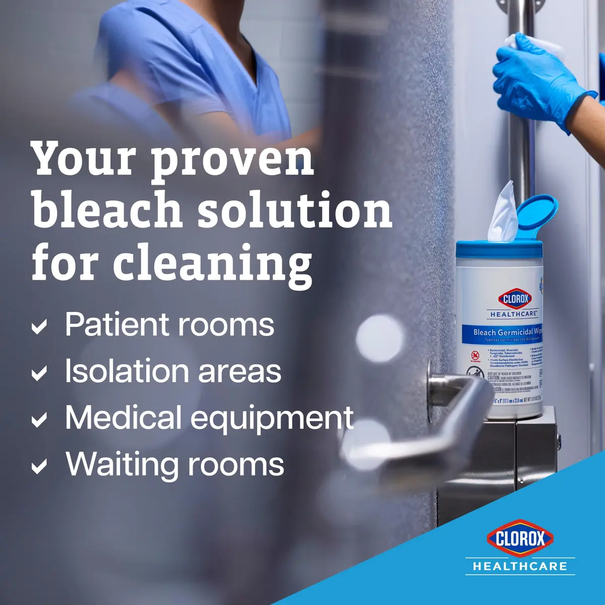 Clorox Healthcare Bleach Germicidal Disinfecting Wipes, 150 Ct., 6 Pk. | Fast-Acting Hospital-Grade Surface Disinfection - view 4