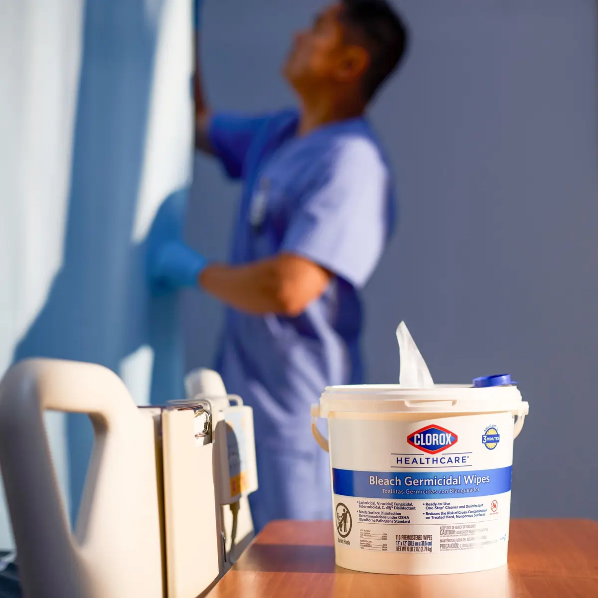 Clorox Healthcare Bleach Germicidal Disinfecting Wipes, 150 Ct., 6 Pk. | Fast-Acting Hospital-Grade Surface Disinfection - view 5