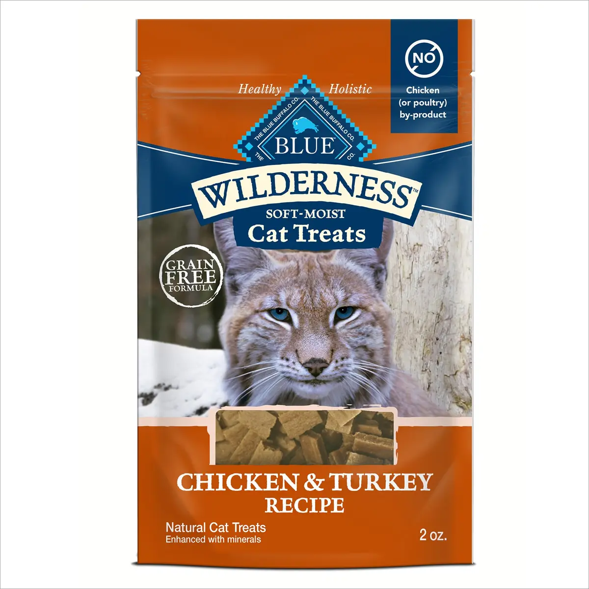 Blue Buffalo Wilderness Chicken & Turkey Soft Cat Treats 57g (2 oz) | Grain-Free, Real Meat First - main product image