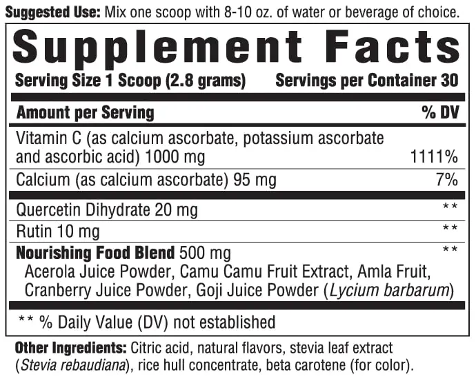 Innate Response Formulas C Complete Powder, Drink Mix, 30 Servings | Immune Support with Vitamin C & Whole Foods - view 2
