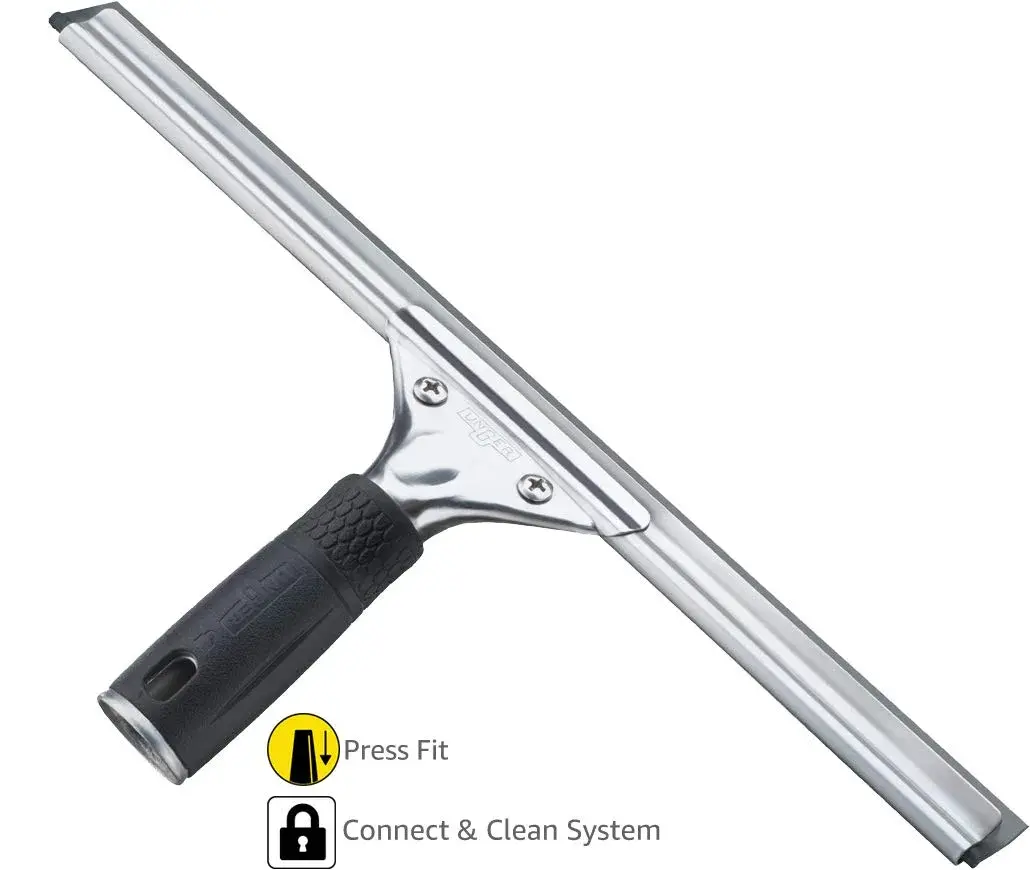 Unger Professional 12” Stainless Steel Window Squeegee with Replacement Rubber | Streak-Free Glass Cleaning - view 3
