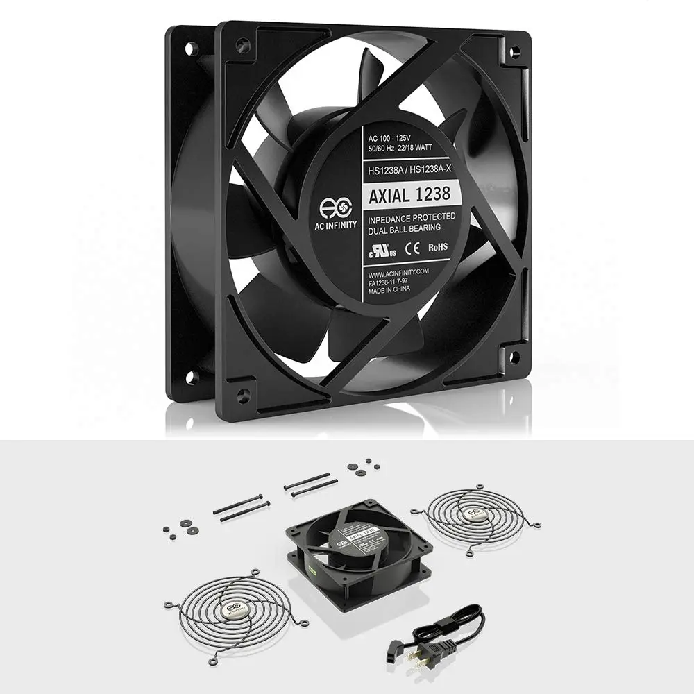AC Infinity AXIAL 1238 Muffin Fan 120mm x 38mm High Speed | 115V/120V AC for DIY Ventilation Projects - view 2