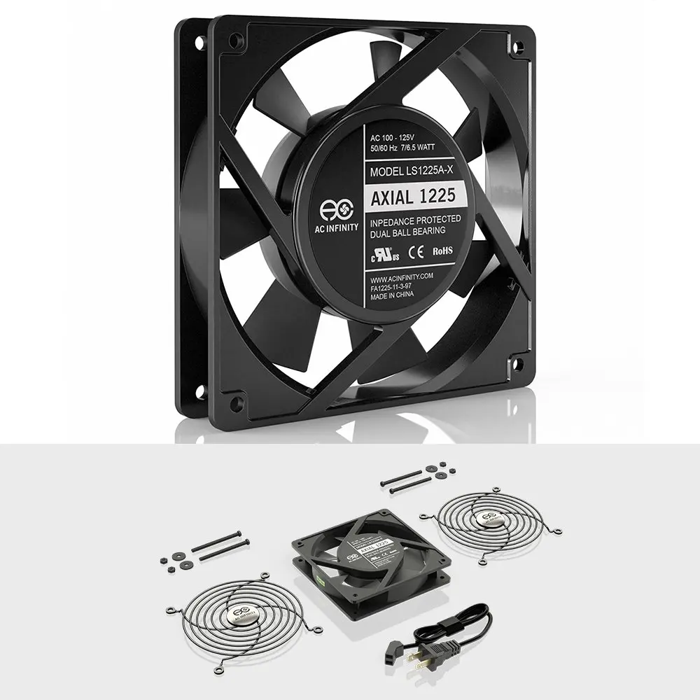 AC Infinity AXIAL 1225 Quiet Muffin Fan 120V AC 120mm x 25mm | Low Noise Cooling Fan - view 2