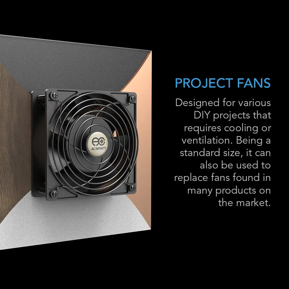 AC Infinity AXIAL 1225 Quiet Muffin Fan 120V AC 120mm x 25mm | Low Noise Cooling Fan - view 3