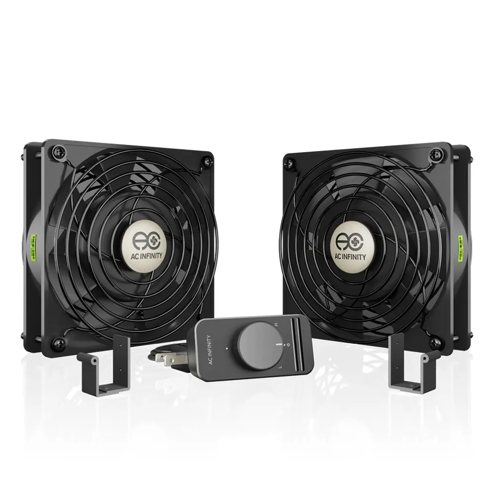 AC Infinity AXIAL S1225D Dual 120mm Muffin Fan with Speed Controller | Quiet, Heavy-Duty Aluminum, 69 CFM - main product image
