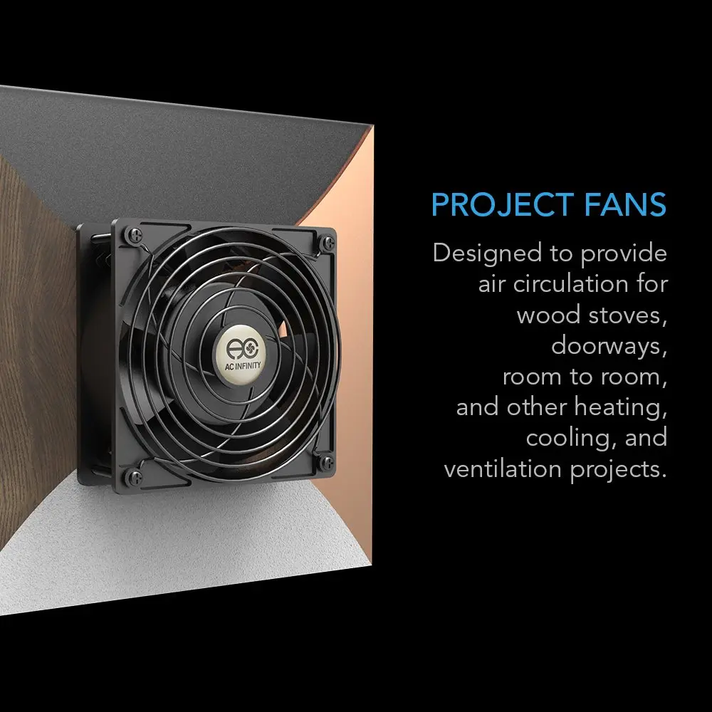 AC Infinity AXIAL S1225D Dual 120mm Muffin Fan with Speed Controller | Quiet, Heavy-Duty Aluminum, 69 CFM - view 2