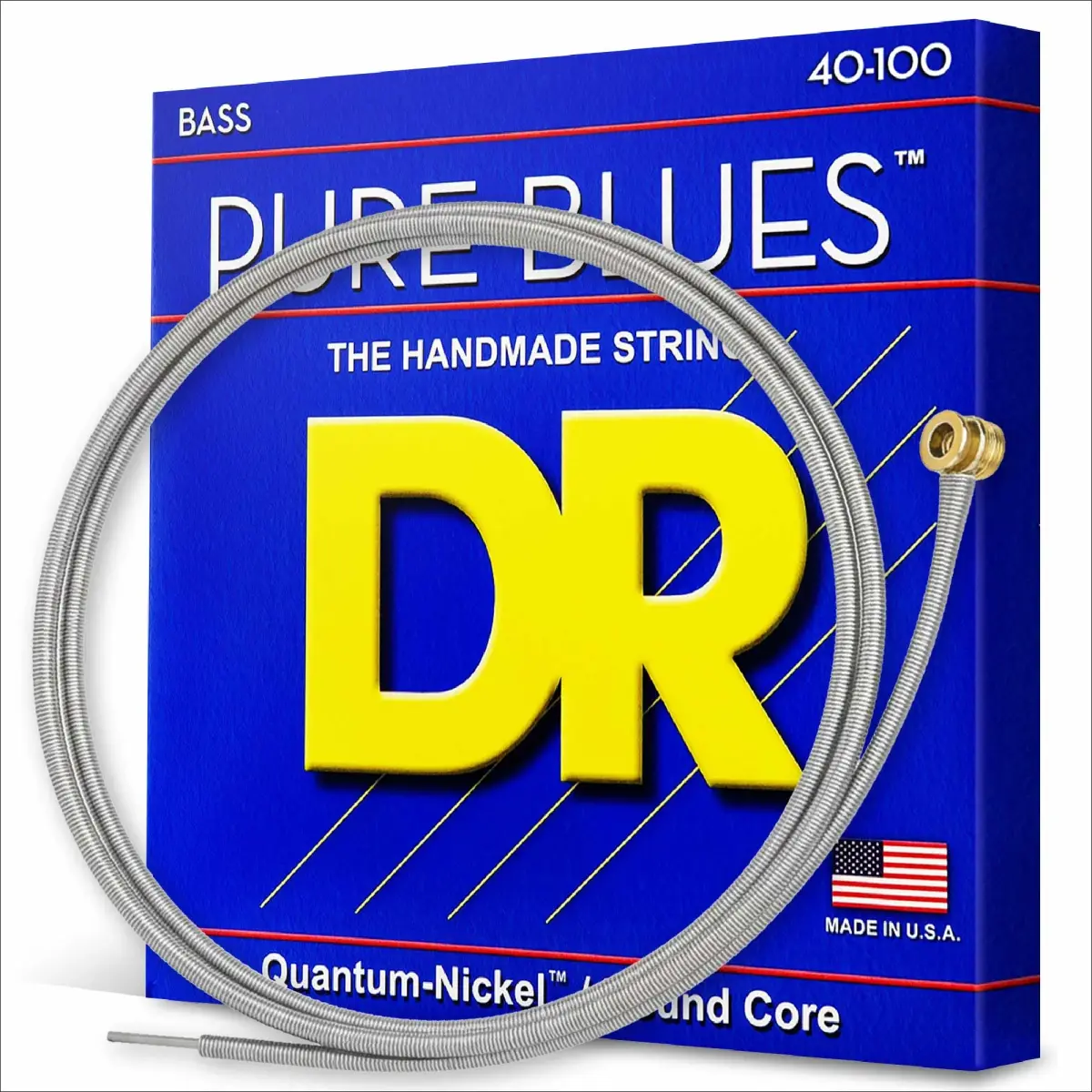 DR Strings Pure Blues Bass Guitar Strings Light 40-100 (0.24 lb / 109 g) | Quantum Nickel Wrap Wire - main product image