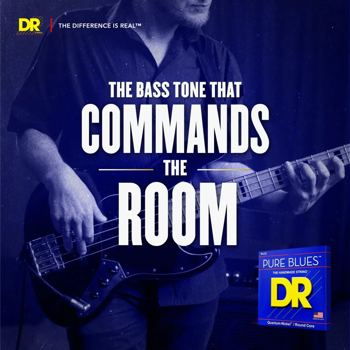 DR Strings Pure Blues Bass Guitar Strings 40-120 | Quantum Nickel 5-String Set - view 3