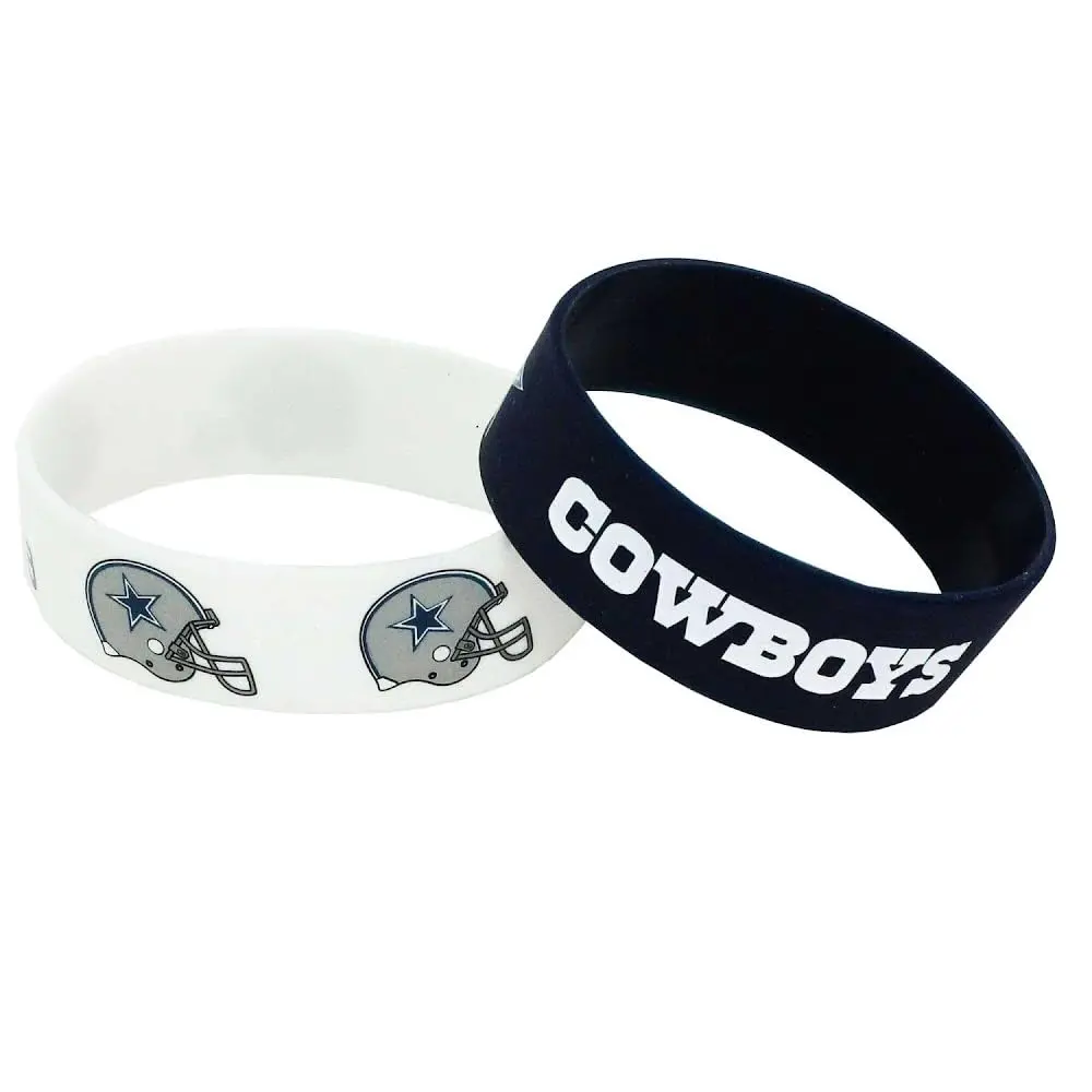 aminco NFL Dallas Cowboys Silicone Rubber Bracelet 2-Pack White | Officially Licensed Fan Gear - main product image