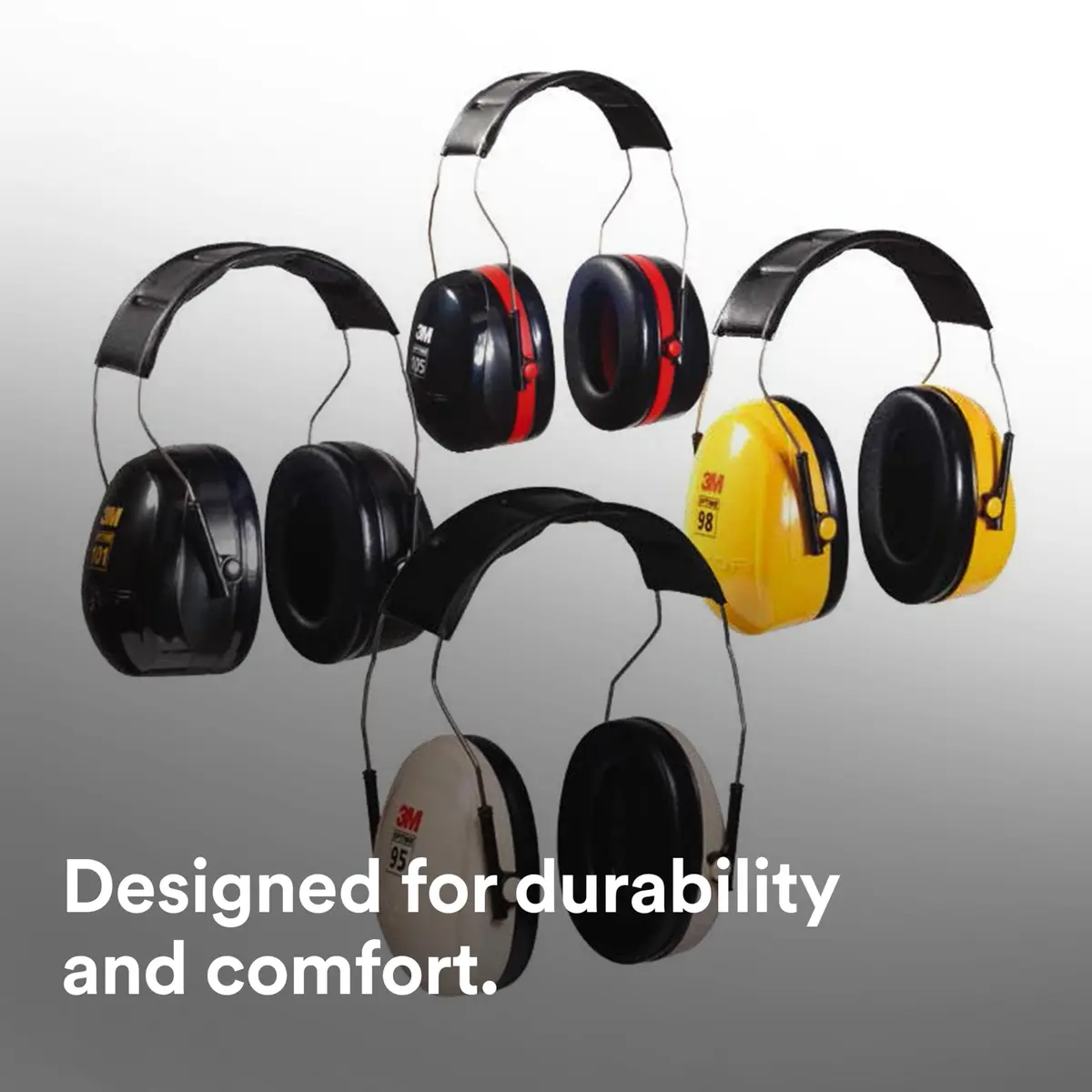 3M PELTOR Optime 95 Earmuffs, Cap Mount, 20 dB NRR, Beige | Industrial Hearing Protection - view 6