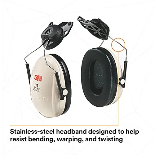 3M PELTOR Optime 95 Earmuffs, Cap Mount, 20 dB NRR, Beige | Industrial Hearing Protection - view 3