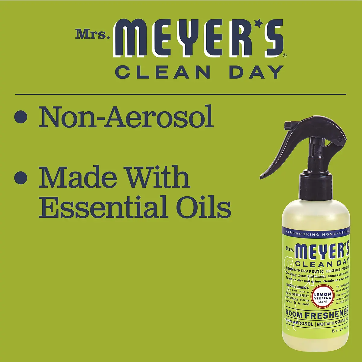 Mrs. MEYER'S Lemon Verbena Room Freshener Spray Bottle, 8 Fl oz (Pack of 2) | Garden-fresh citrus scent, cruelty free, non-aerosol - view 6