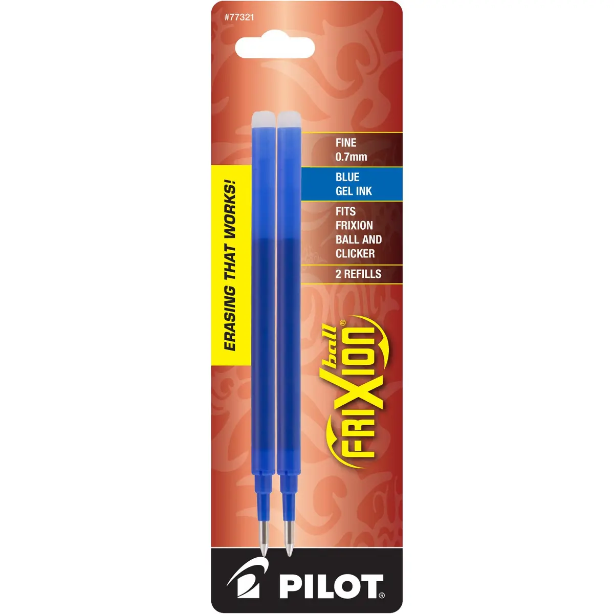 Pilot FriXion Ball Gel Ink Refills 0.7 mm Pack of 2 | Erasable Blue Ink for Pens - main product image