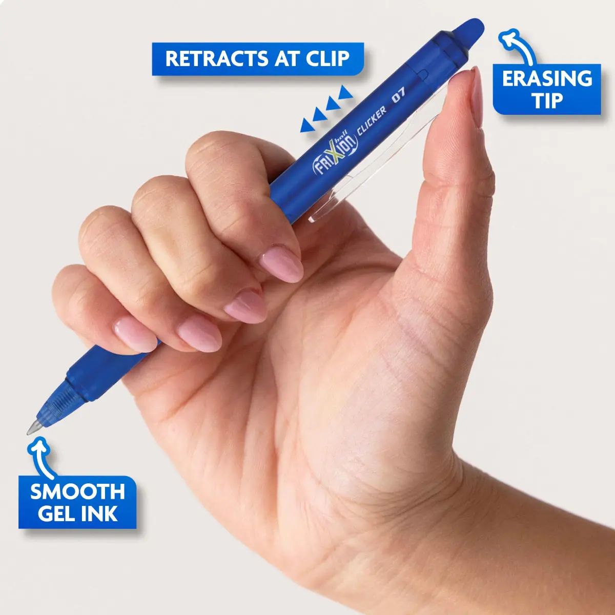 PILOT FriXion Clicker Erasable Pens, Black/Blue/Red Inks, 3-Pack | Smooth Ink Flow Writing Instrument - view 4