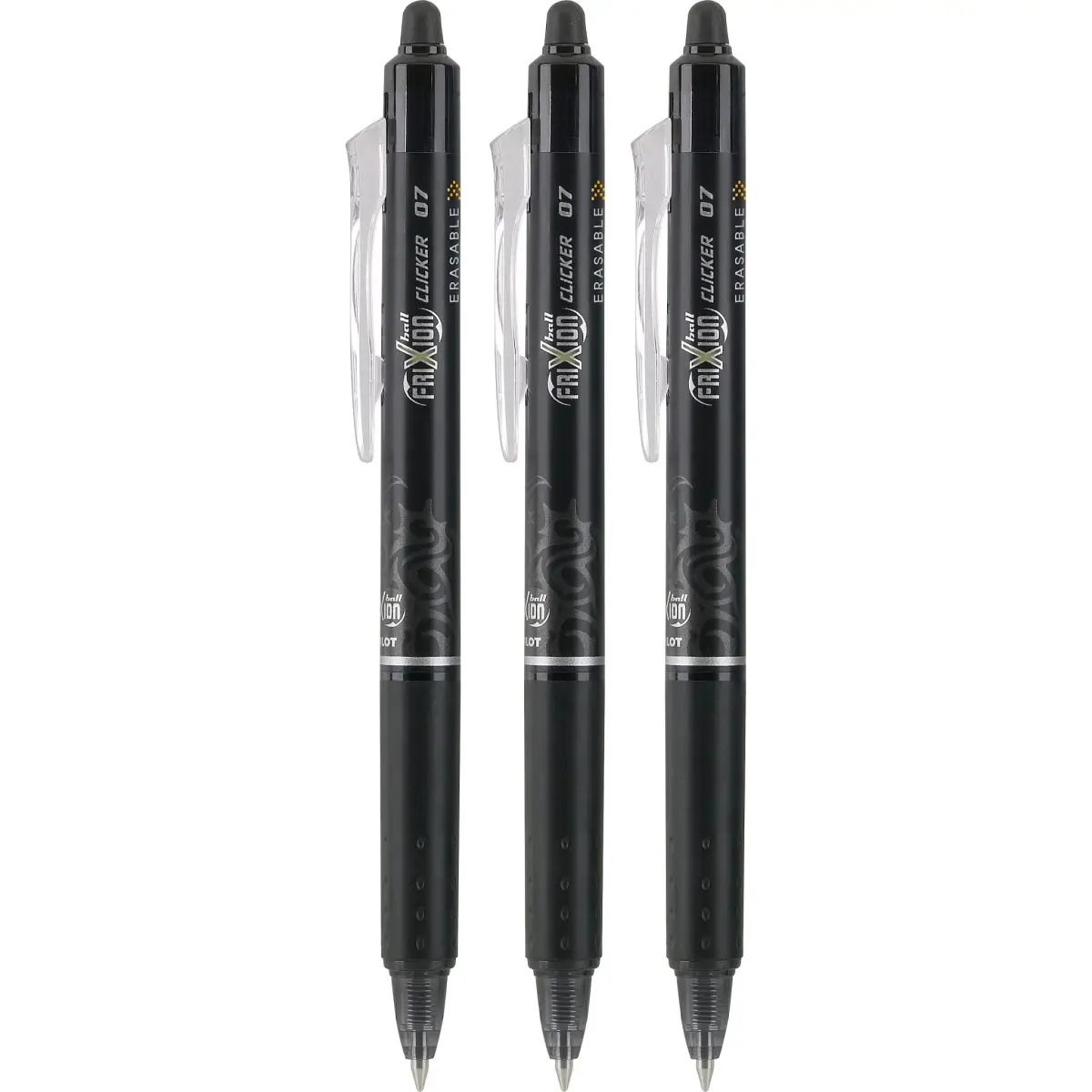 PILOT FriXion Clicker Erasable Pens, Fine Point 0.7mm, Black Ink, 3-Pack | Smooth Writing Gel Pens for Students & Office - view 2
