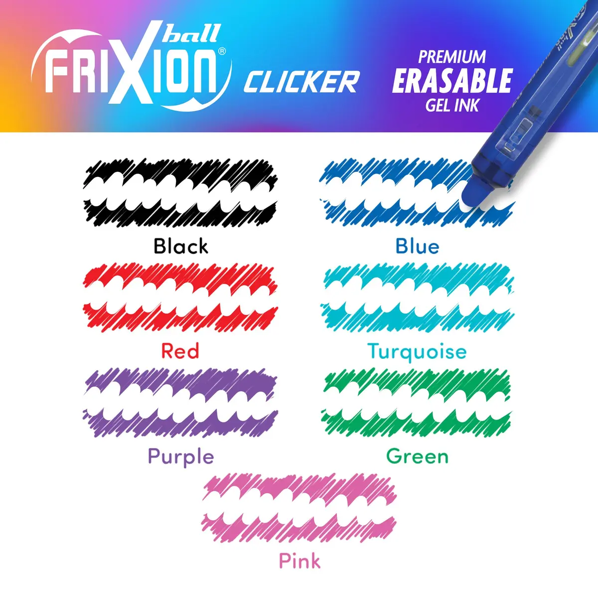 PILOT FriXion Clicker Gel Ink Pens 0.7mm Assorted Colors | Erasable, Refillable, Smooth Writing - view 5