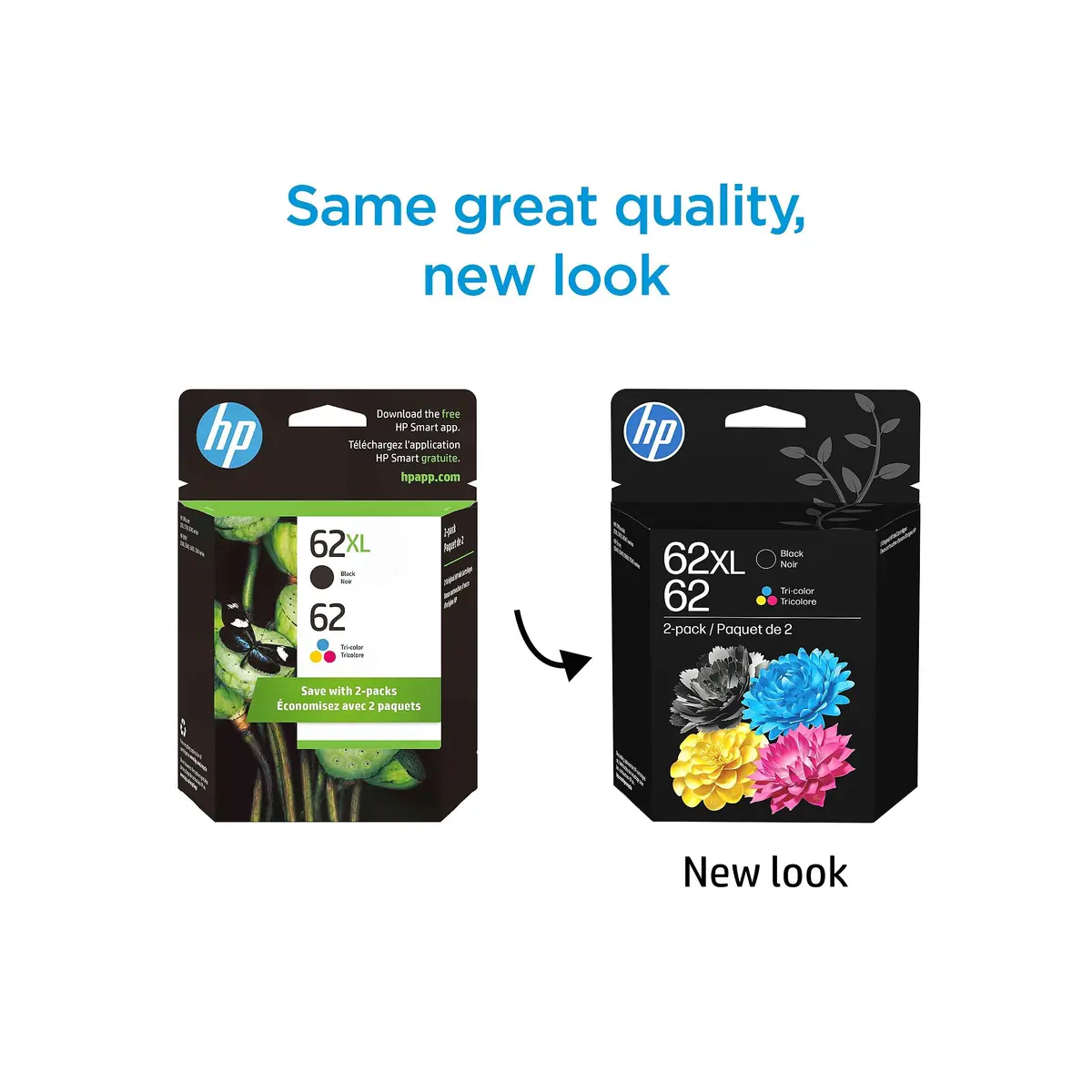 HP 62 Ink Cartridge Black XL and Tri-Color (Black XL + CMY) | 600 Pages Black, 165 Pages Tri-Color - view 3