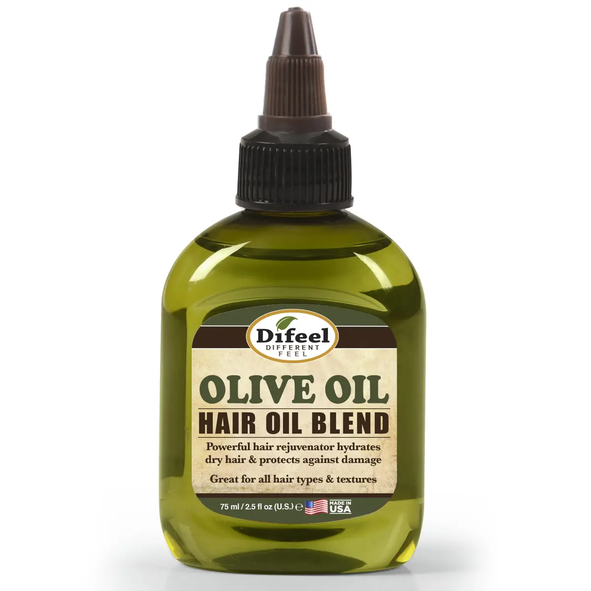 Difeel Olive Hair Oil Blend 74ml (2.5 Fl Oz) | Hydrates Dry Hair - main product image