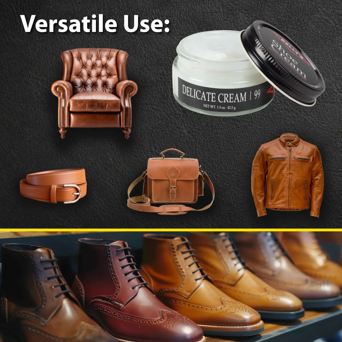 Kelly's Delicate Cream Shoe Polish 1.5 oz (44 ml) | Professional Leather Shoe Cream - view 4