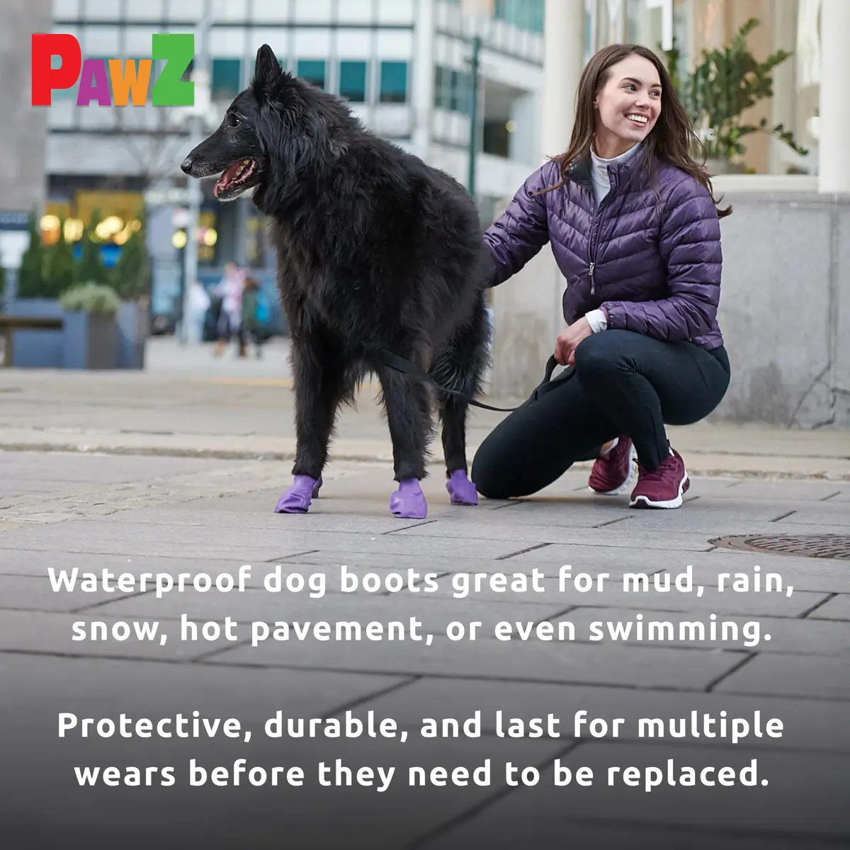 PawZ Rubber Dog Boots - Waterproof Non-Slip Dog Shoes for Hot Pavement, 12 Pack XL - view 7