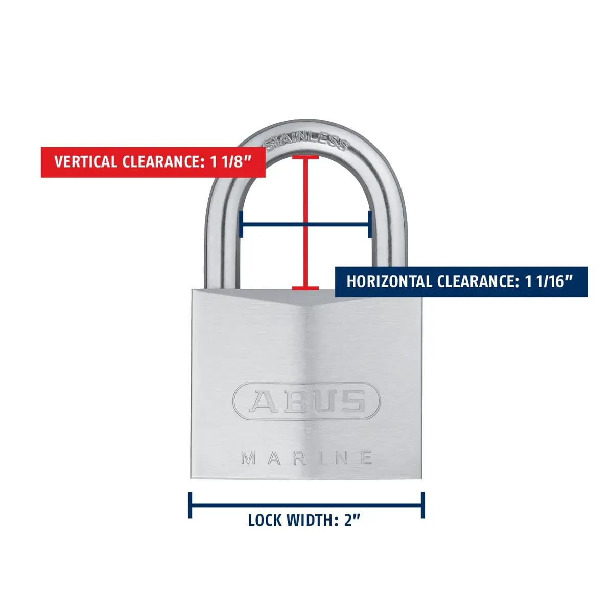 ABUS 75IB/50 Marine Grade Chrome Plated Brass Padlock 50mm (1.97in) with 2 Keys | Rust Resistant Security for Outdoor Use - view 4
