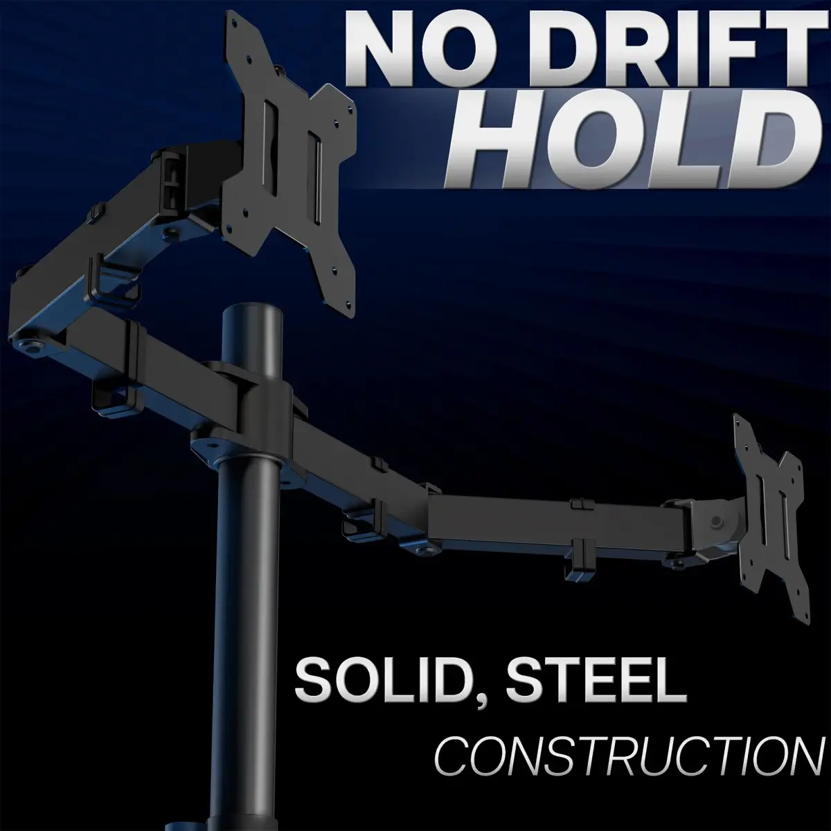 VIVO Dual Monitor Desk Mount STAND-V002 | Heavy Duty Steel Stand for 2 Screens up to 30" & 22lbs Each, Black - view 8